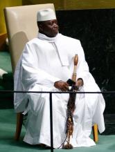Al Hadji Yahya Jammeh, President of the Republic of the Gambia, addresses the 69th United Nations General Assembly at the U.N. headquarters in New York, September 25, 2014. PHOTO BY REUTERS/Lucas Jackson
