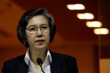U.N. Rapporteur on Human Rights in Myanmar, Yanghee Lee, speaks during a news conference in Yangon, Myanmar, July 1, 2016. PHOTO BY REUTERS/Soe Zeya Tun