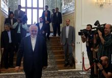 Iranian Foreign Minister Mohammad Javad Zarif is pictured before a meeting with European Commissioner for Energy and Climate, Miguel Arias Canete, in Tehran, Iran, May 20, 2018. PHOTO BY REUTERS/Alissa de Carbonnel